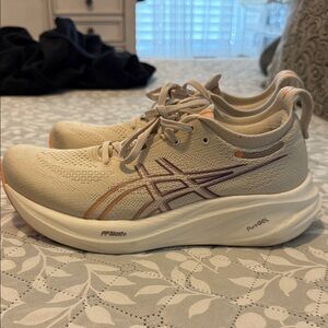 ASICS Women's Athletic Shoes - Cream and Purple
